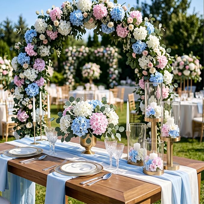 Auihiay 64Pcs Hydrangea Artificial Flowers Bulk, Faux Hydrangea Flowers | - Image 6
