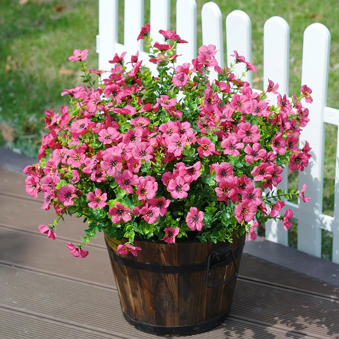 Artificial Fake Plants Flowers for Outdoor Decor 12 Bundles for Decor | Faux - Image 6