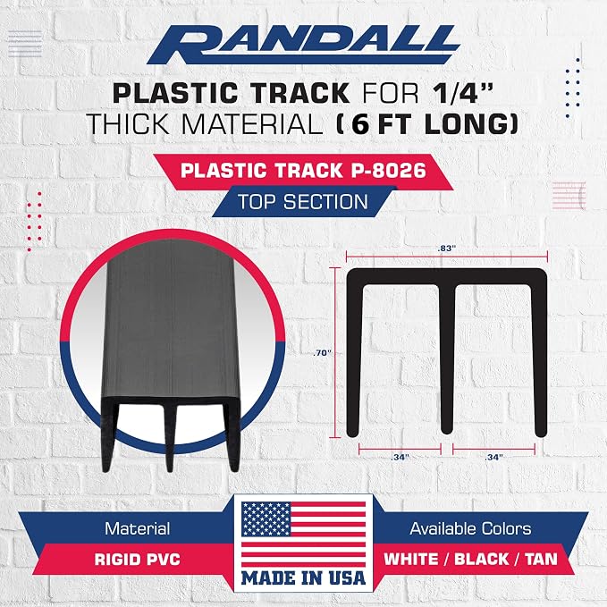 Randall Manufacturing Co., Inc | Plastic Sliding Door Track | 6 Feet Long | - Image 5