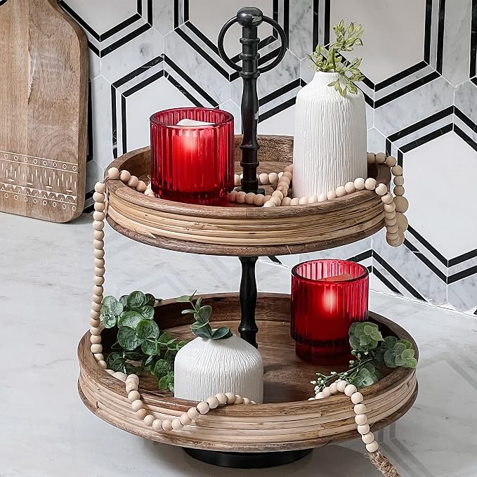 Kate Aspen Vintage Ribbed Red Glass Candle Holders Set of 6 - Image 4