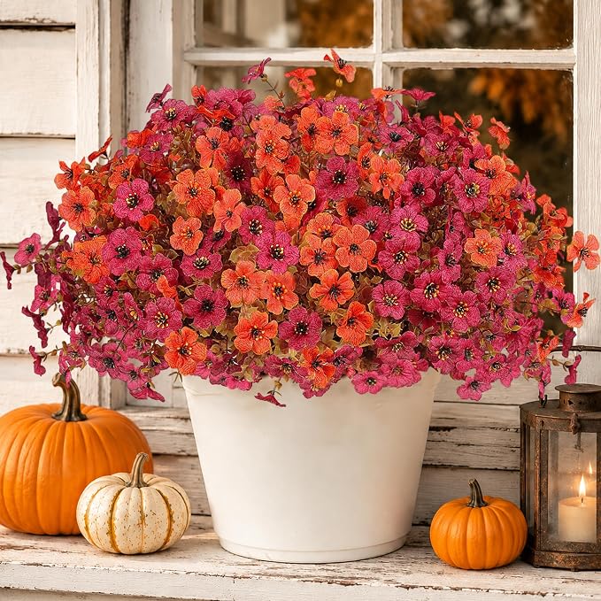 Artificial Faux Mums Flowers Plants by Digtecno