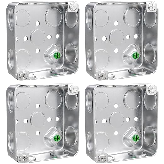 4-Pack 4" Drawn Square Electrical Box by OhLectric