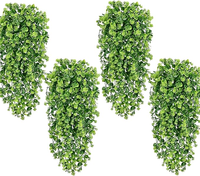 4Pcs Fake Hanging Plants 3ft Fake Plants Vines Greenery | UV Resistant Faux by Waipfaru