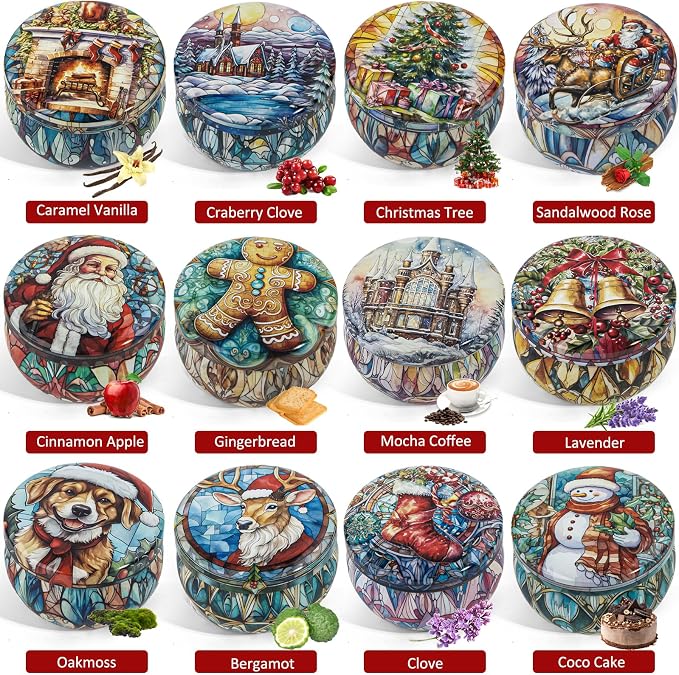 12 Pack Christmas Scented Candles Gifts Set - Image 9