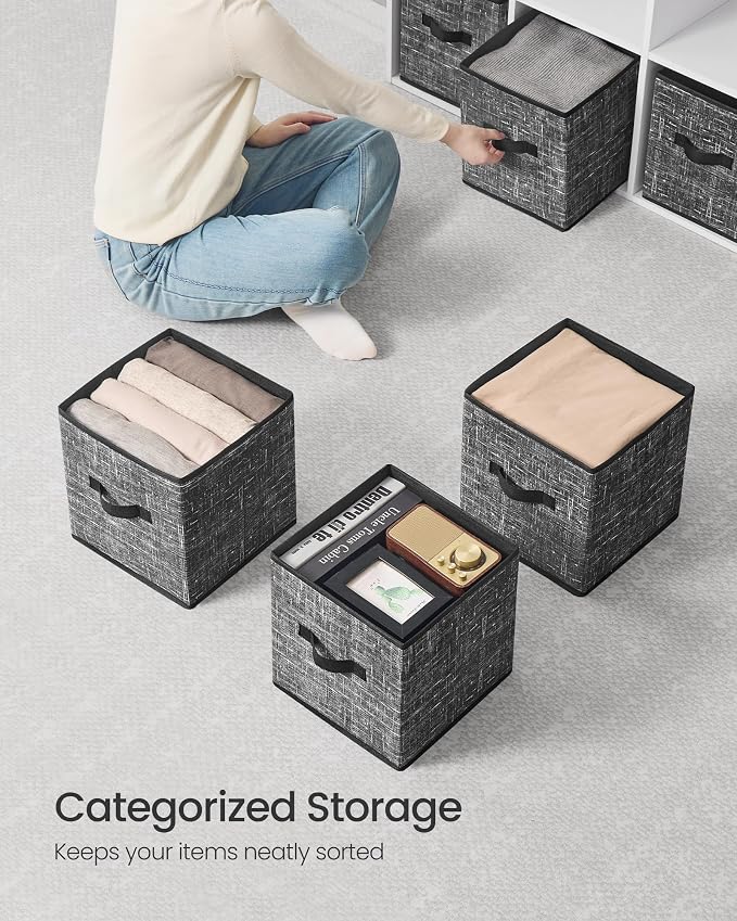 SONGMICS Storage Cubes, 11-Inch Foldable Closet Organizers | Non-Woven Fabric - Image 4