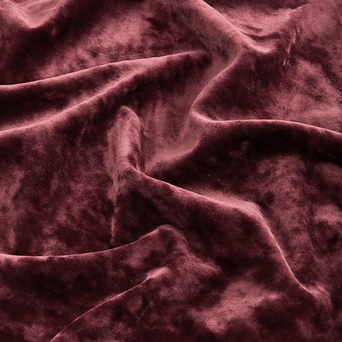 Chezmoi Collection Lux Burgundy Red Crushed Velvet Curtains 2 Panel Set - Image 8