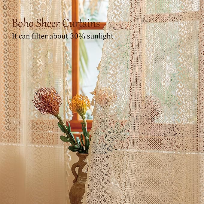 Sutuo Home Boho Curtains 2 Panels - Image 2