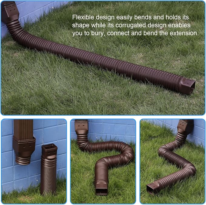 plusgutter 11.5ft Long Gutter Downspout Extensions Flexible, Down Spout Drain - Image 4