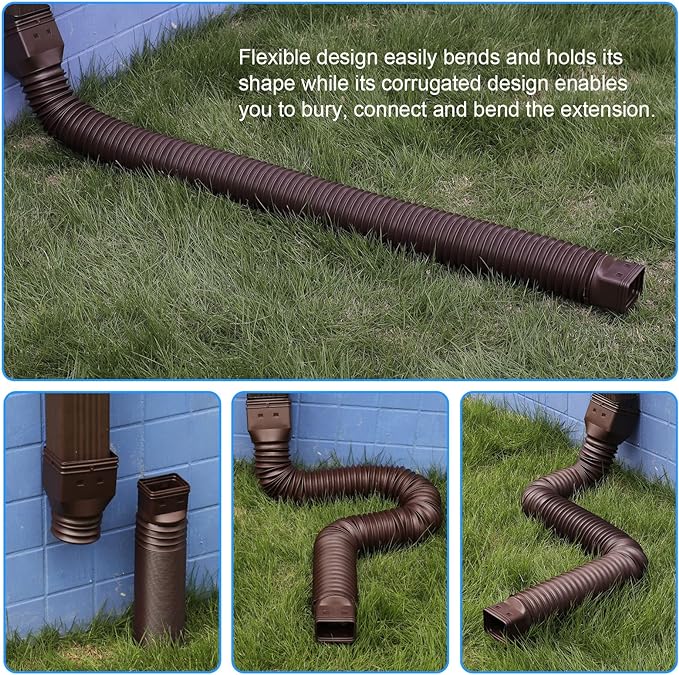 plusgutter 16.5ft Long Gutter Downspout Extensions Flexible, Down Spout Drain - Image 4