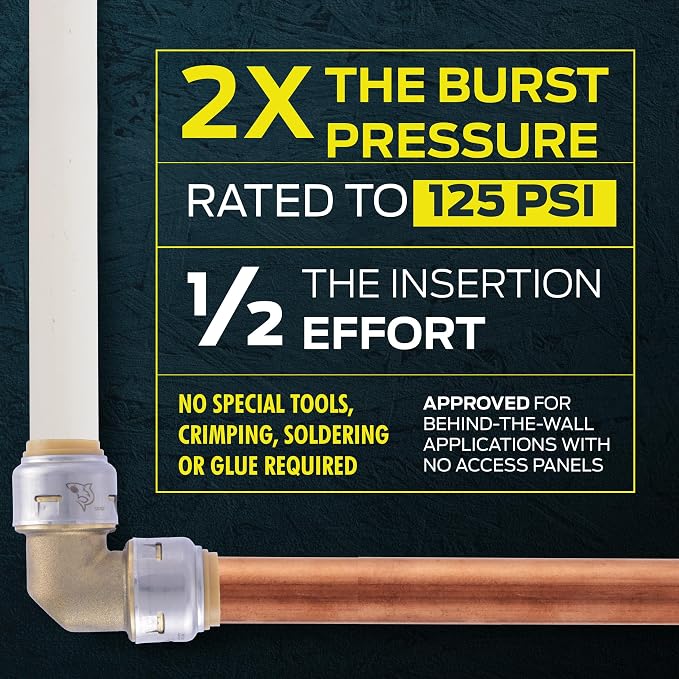 SharkBite Max 1/2 x 3/8 Inch Compression Straight Stop Valve, Quarter Turn - Image 3