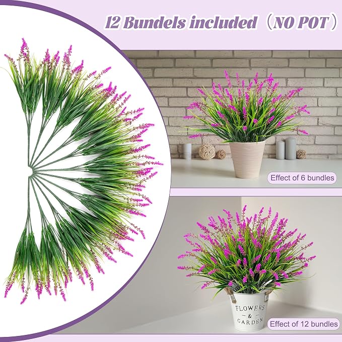 Artificial Flowers Faux Plants for Outdoor Decoration, 12 Bundles Fake Monkey - Image 6