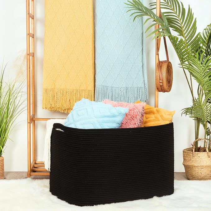 112L Extra Large Blanket Basket Holder Living Room, Pool Towels, Dog Toy - Image 2