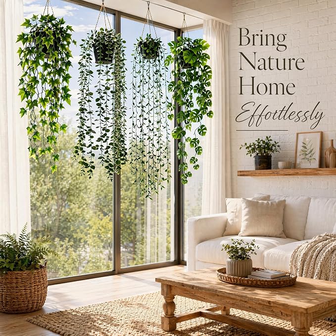KIRIFLY Fake Plants Artificial Indoor Faux Hanging Plants Greenery Eucalyptus - Image 2