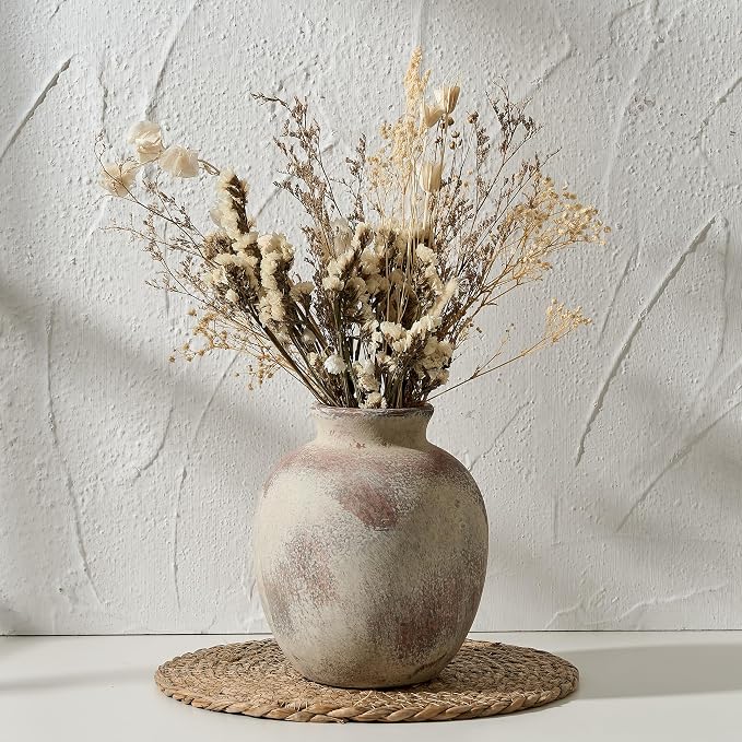 SIDUCAL Ceramic Decorative Flower Vase | 7.48 Inch Pottery Rustic Farmhouse - Image 2