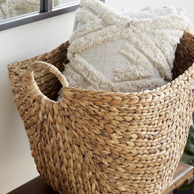 Deco 79 Seagrass Storage Basket, Large Woven Basket, baskets - Image 5