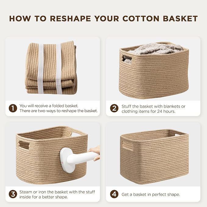 4 Pack Storage Baskets for Organizing, Shelf Baskets - Image 2