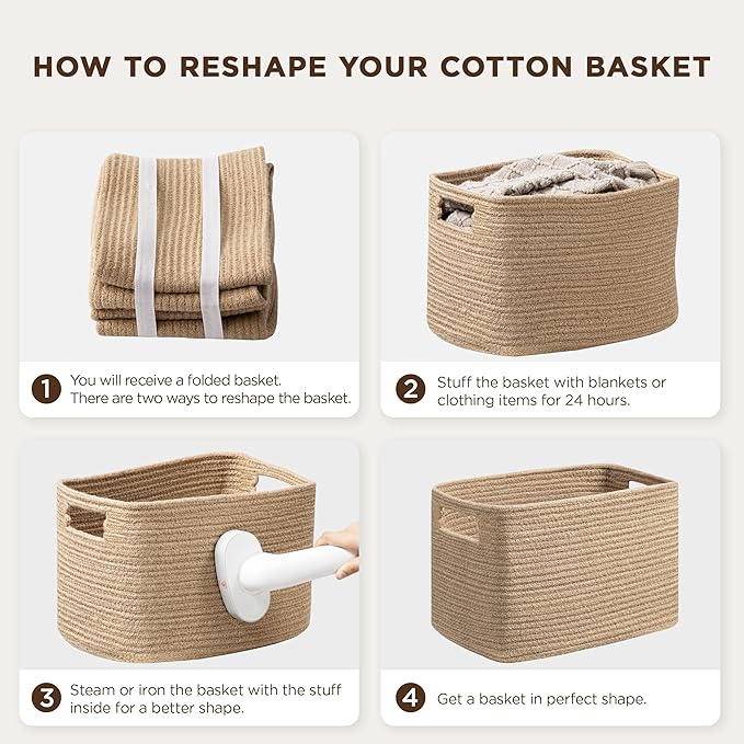 4 Pack Storage Baskets for Organizing, Shelf Baskets - Image 3