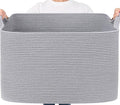 Goodpick 105L Extra Large Woven Rope Blanket Basket, Pillows & Clothes by Goodpick