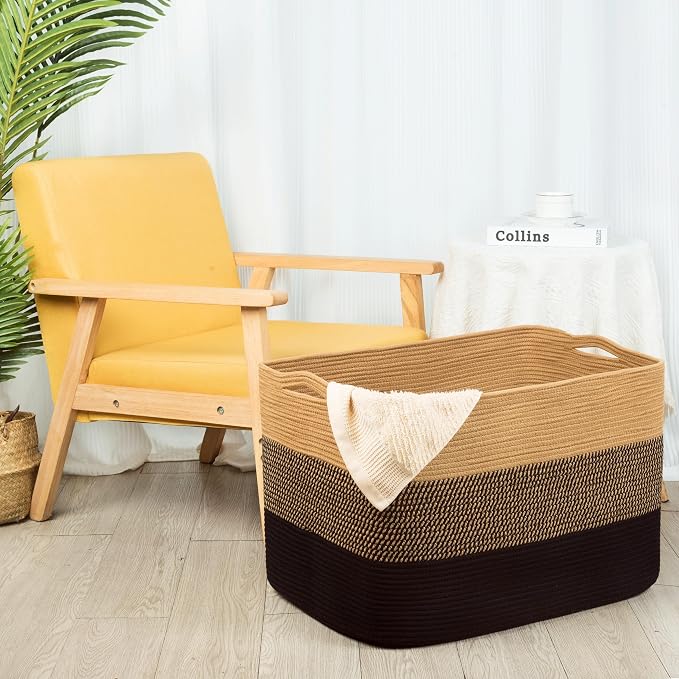 112L Extra Large Blanket Basket Holder Living Room, Pool Towels, Dog Toy - Image 3
