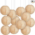 48 Pcs Print Burlap Paper Lanterns Classroom Decor, 8 Inch | Boho Hanging Decor by Hortsun
