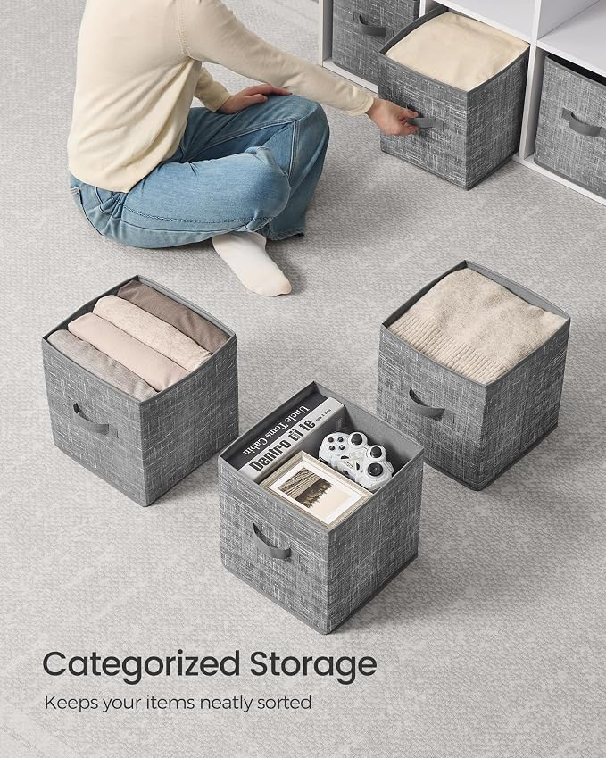 SONGMICS Storage Cubes, 11-Inch Foldable Closet Organizers | Non-Woven Fabric - Image 4