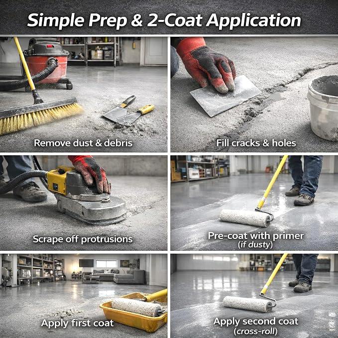 Two-Part Epoxy Floor Paint | 1.06 Gal | 4:1 Mix Ratio | Low VOC, Floor Coating - Image 6