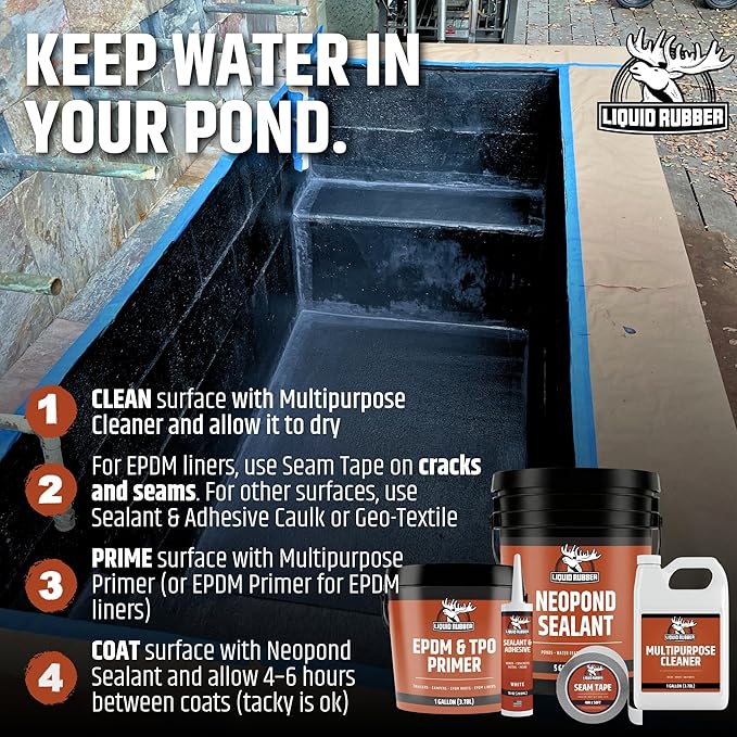 Liquid Rubber NeoPond Waterproof Pond Sealant, Fish/Plant Safe, 5 Gallon | - Image 5