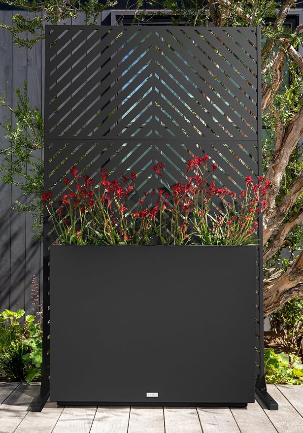 Veradek Block Series Span Planter + Arrow Privacy Screen Set, Balcony or Garden - Image 6