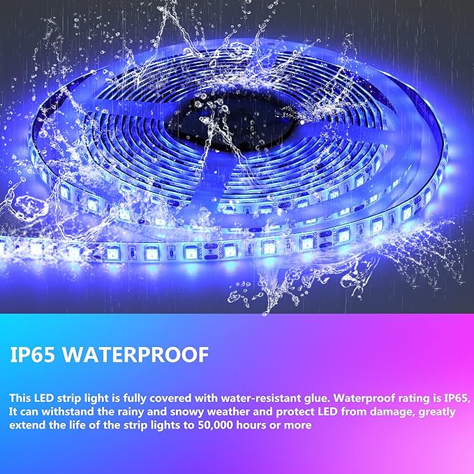 LED Boat Strip Lights, 32.8FT Blue Marine Pontoon Led Lights, Waterproof | Boat - Image 6