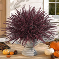 Artificial Faux Outdoor Plants for Fall Autumn Decor, 10 Bundles Burgundy Fake by Ivydale