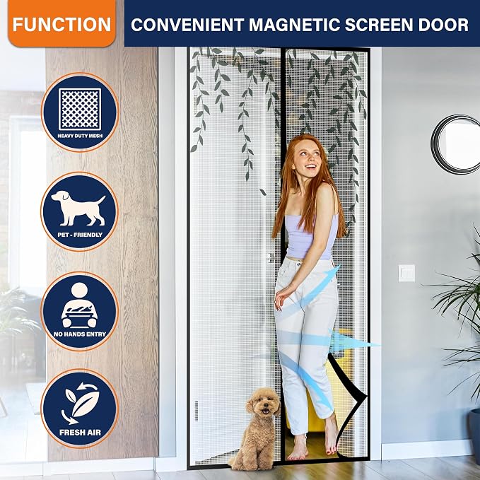 Magnetic Screen Door, Door Screen Magnetic Closure-Keeps Bugs Out Let Breeze in - Image 6