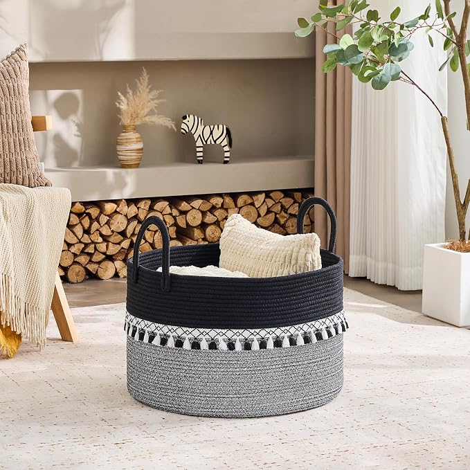 KAKAMAY Large Blanket Basket - Image 2