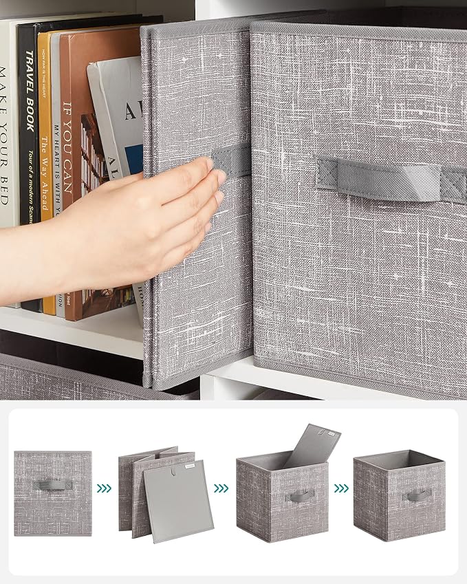 SONGMICS Storage Cubes, 11-Inch Foldable Closet Organizers | Non-Woven Fabric - Image 6