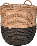 happimess Laurel Hand-Woven Abaca Storage Basket 19", Natural/Black | Wicker by Happimess