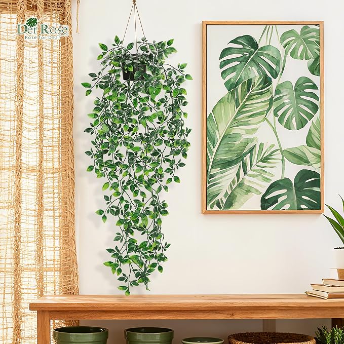 Der Rose 34" Fake Hanging Plant Artificial - Image 5