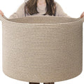 INDRESSME XXXLarge Woven Wicker Blanket Basket Living Room, 90L | 21.7" x 13.8" by INDRESSME