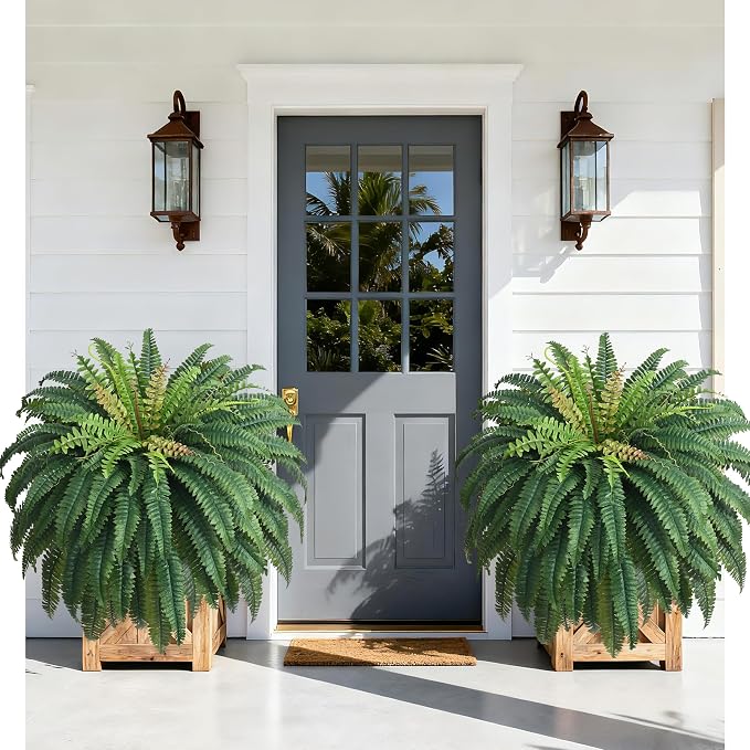48In 96 Leaves Large Fake Ferns Plants 1Pc Artificial Ferns - Image 2