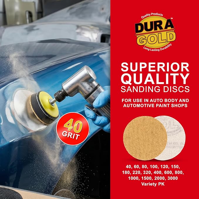 Dura-Gold - Premium - 40 Grit 3" Gold Hook & Loop Sanding Discs - Image 5