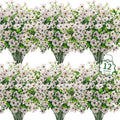 12 Pcs Artificial Flowers for Outdoors Decorations, UV resistant, faux plastic by OuddyDecor