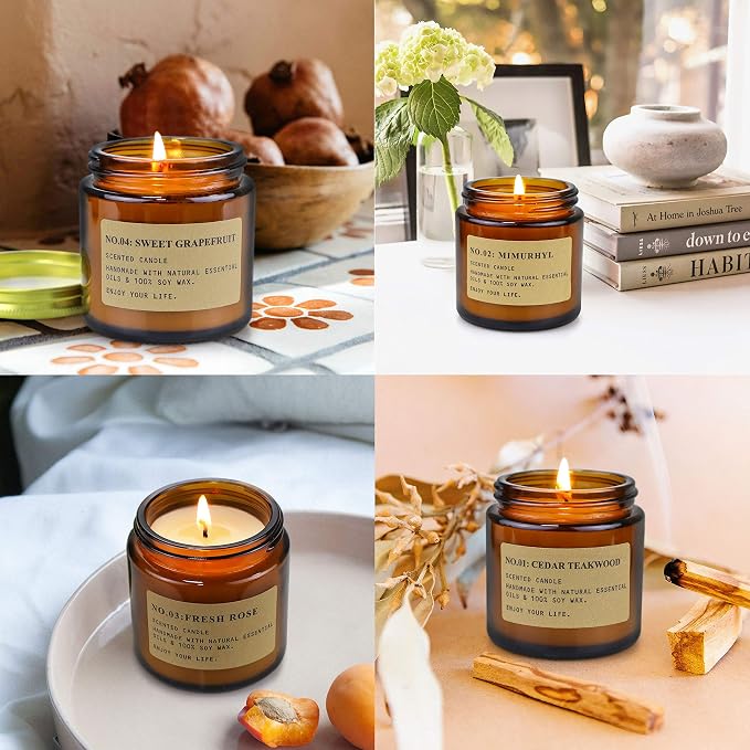 YFYTRE 4 Pack Scented Candle Set Soy Wax Candles, Aromatherapy Candles - Image 7