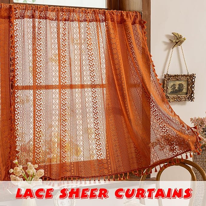Sutuo Home Boho Kitchen Window Curtains - Image 3