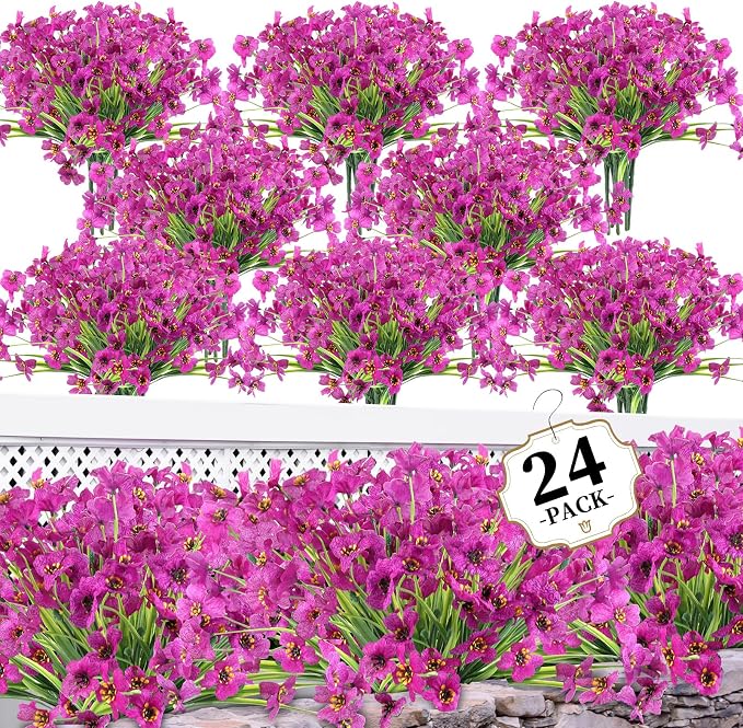 ColoPlay 24Bundles Light Purple Artificial Flowers by ColoPlay