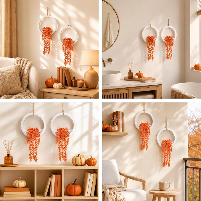 Der Rose 2 Pack Autumn Artificial Hanging Plants - Image 6