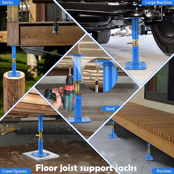 House Jacks for Leveling Permanent 6.5in Blue Carbon Steel House Floor Jack | - Image 7