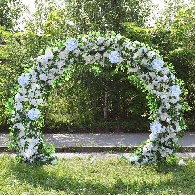 AVIVIHO 65pcs Baby Blue Fake Flowers Hydrangea Artificial Flowers Bulk Silk - Image 6