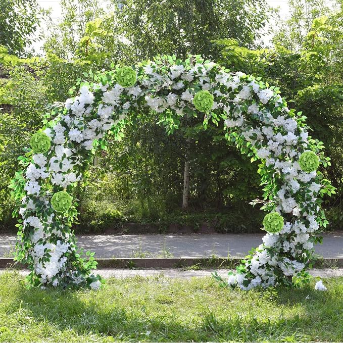 AVIVIHO 65pcs Fake Flowers Green Hydrangea Artificial Flowers Bulk Silk Flowers - Image 6