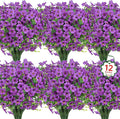 24 Pcs Artificial Flowers for Outdoors Decorations, UV resistant, faux plastic by OuddyDecor