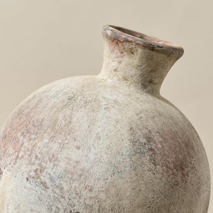 6.38" Ceramic Vase for Home Decor, Decorative Terracotta Farmhouse Rustic Vases - Image 5