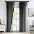Vision Home Pewter Gray Velvet Pinch Pleated Blackout Curtains 40Wx84L Inch | 2 by VisionHome