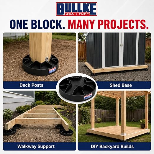 USA Made Original Round Foundation Block – Durable Deck Support & Floating Shed - Image 2